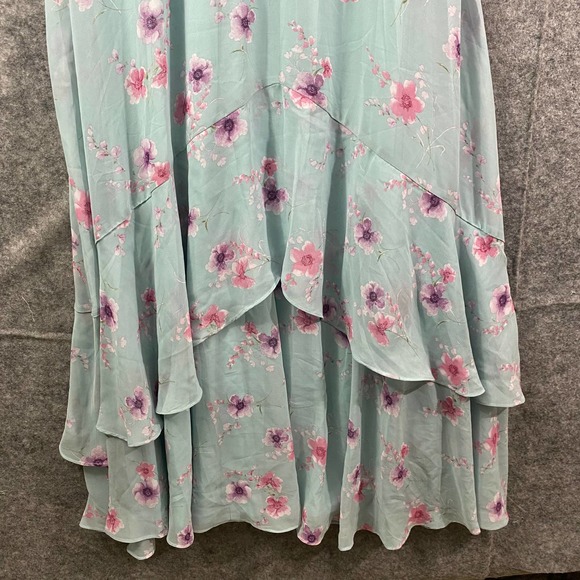 Lulus Maxi Dress XS Mint Green Floral Print Off Shoulder Take You There - Picture 8 of 14